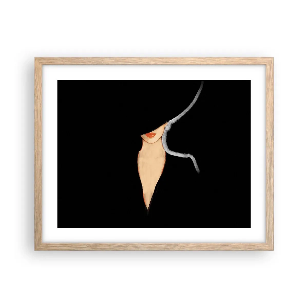 Plakat i ramme af lyst egetræ - Elegance og stil - 50x40 cm