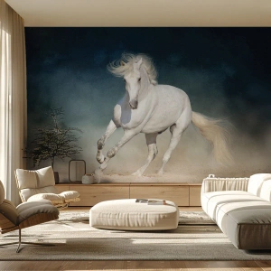 Fototapet Premium Canvas - Frihed i en ren tilstand - Hest, Dyr, hvid - 150x105 cm