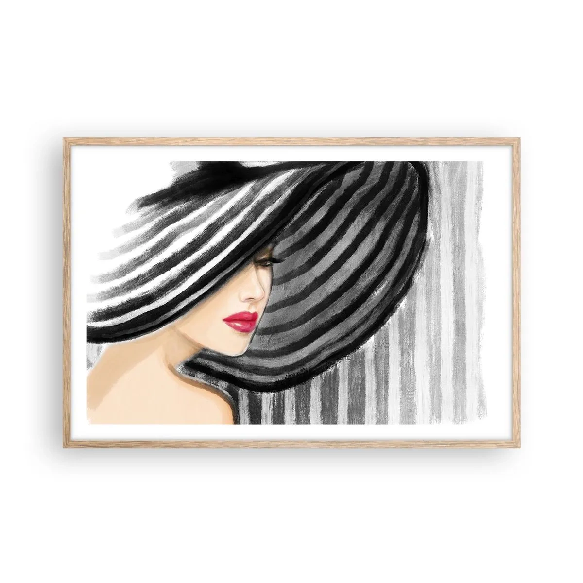 Plakat i ramme af lyst egetræ - Hvor kan jeg finde dig? - 91x61 cm