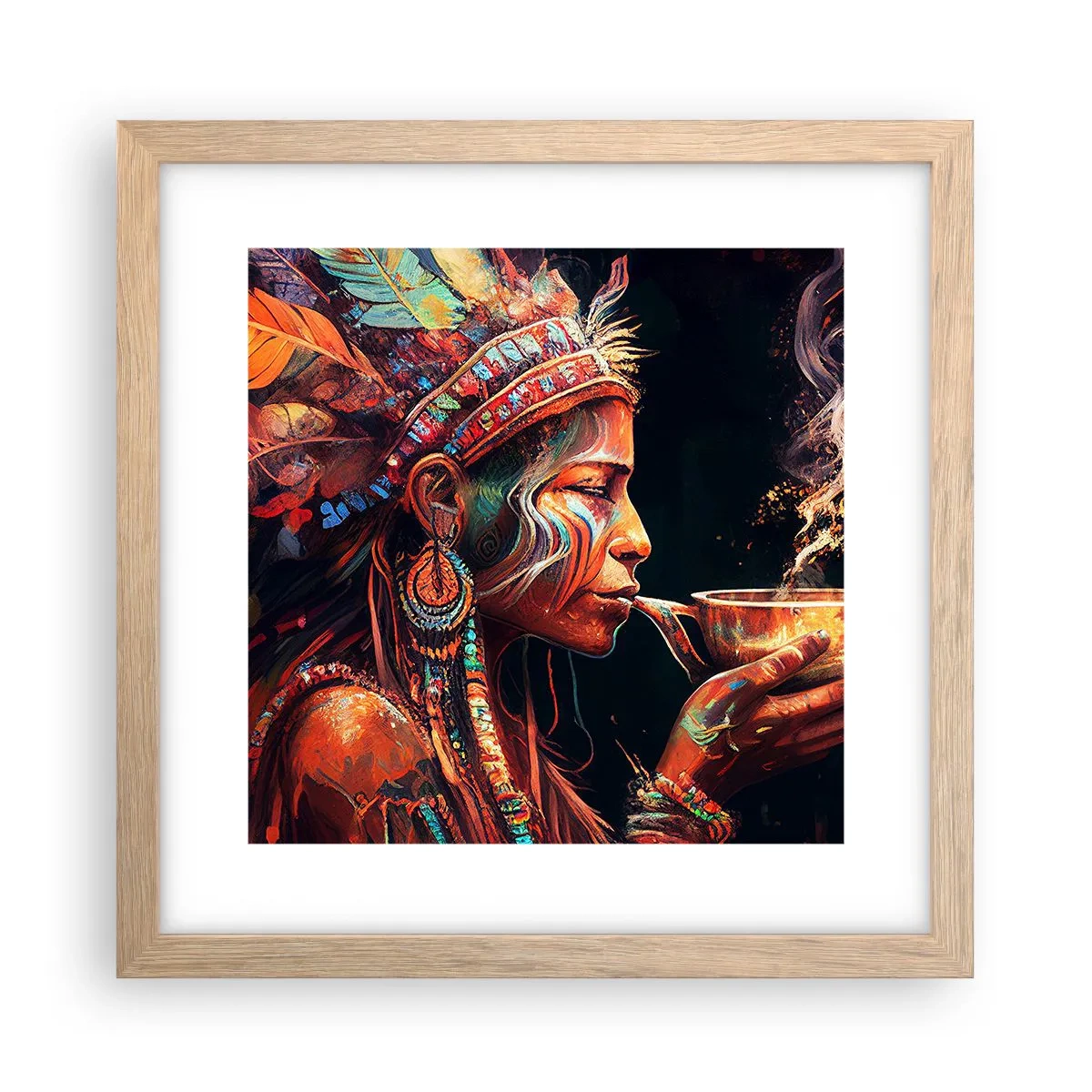 Plakat i ramme af lyst egetræ - Et magisk ritual - 30x30 cm