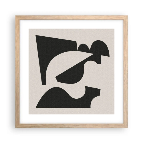 Plakat i ramme af lyst egetræ - Sammensæt din egen - 40x40 cm