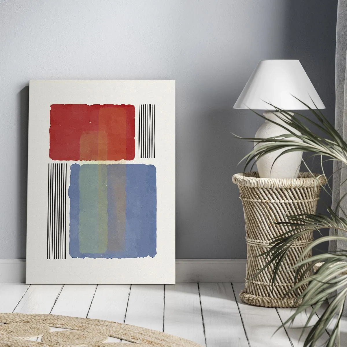 Lærredstryk - Billede på lærred - Geometriens ånd og bogstav - 70x100 cm