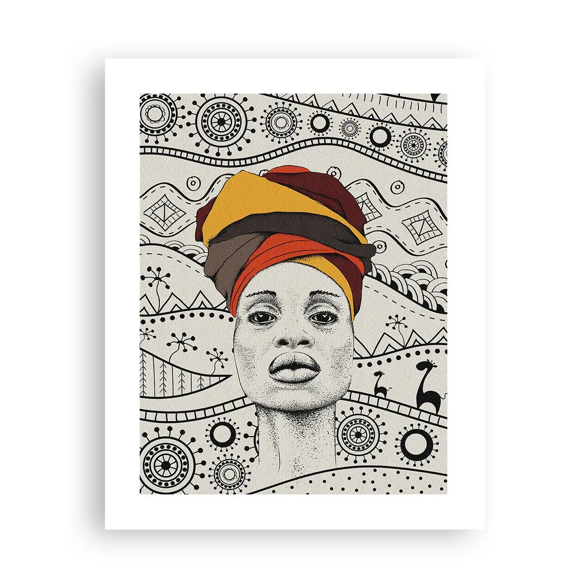 Plakat - Afrikansk portræt - 40x50 cm