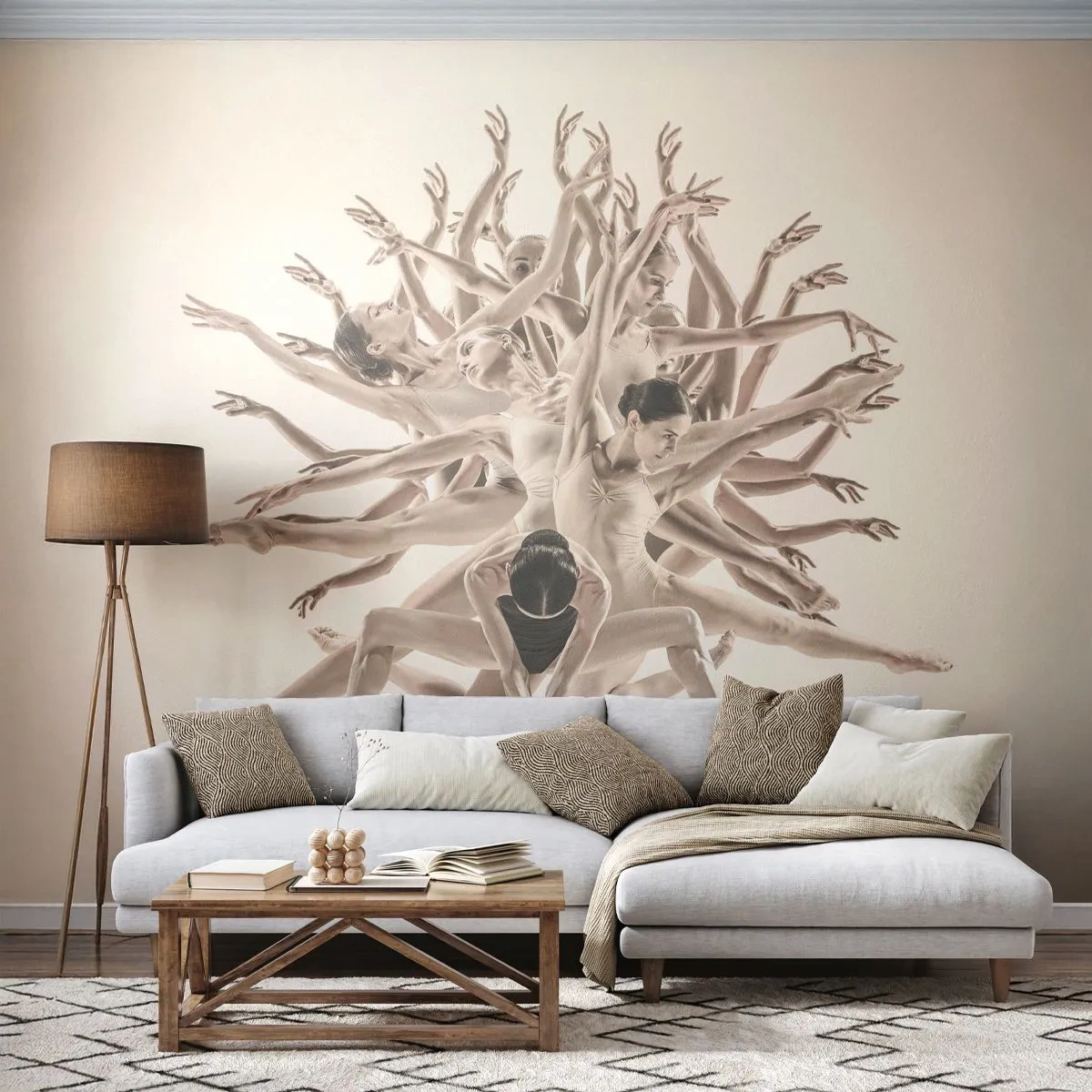 Fototapet Premium Canvas - Blomstrende i dans - Abstraktion, Stykke, Ballet - 250x175 cm