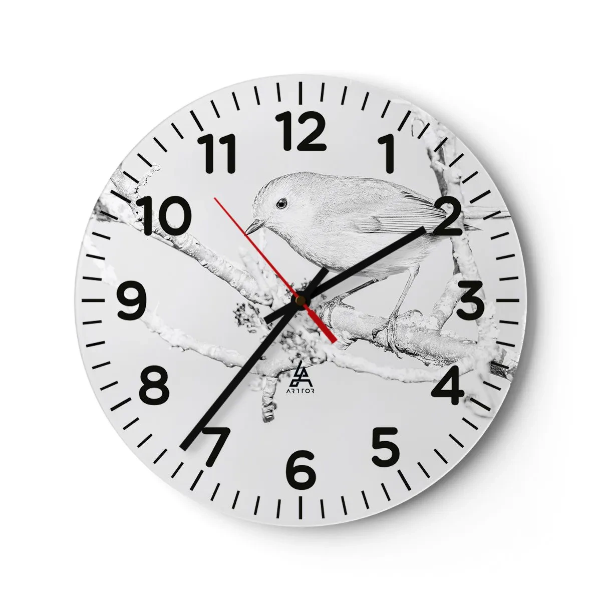 Vægur, Uret - Vintermorgen - 40x40 cm