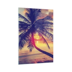Billede på glas - En aften under palmerne - 80x120 cm
