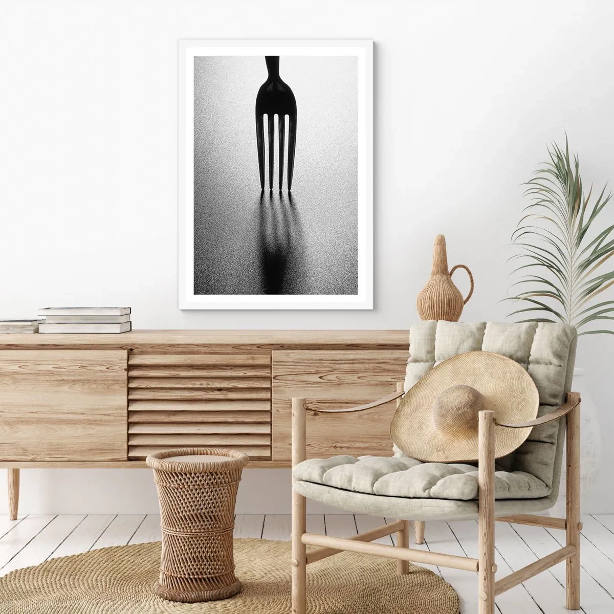 Plakat i hvid ramme - Lys og skygge - 50x70 cm