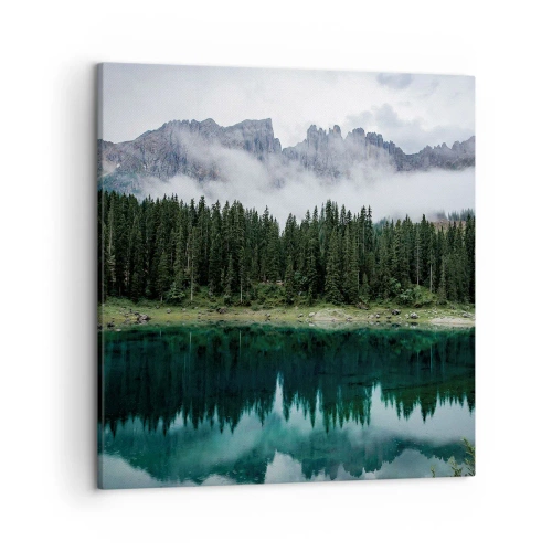 Lærredstryk - Billede på lærred - Hys, tys, lad os ikke vække sovevandet... - 50x50 cm