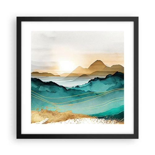 Plakat i sort ramme - På grænsen til abstraktion - landskab - 40x40 cm