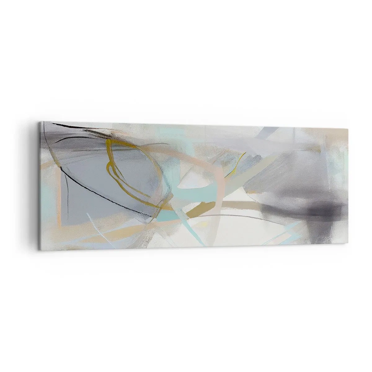 Lærredstryk - Billede på lærred - Tågeagtig abstraktion - 140x50 cm