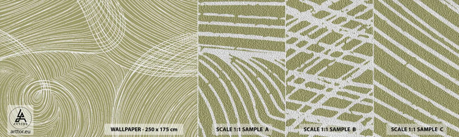 Prøve Fototapet Premium Sand - Indviklet abstraktion i hvidt - Boho, Minimalisme, Stykke - 100x30 cm