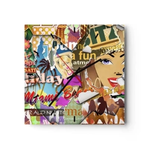 Vægur, Uret - Tilbageblikke på ferien - 30x30 cm