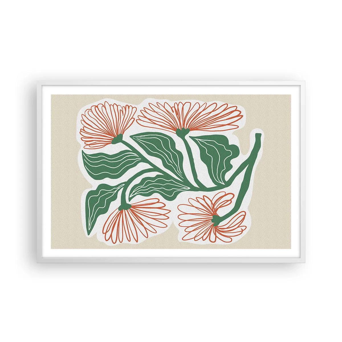 Plakat i hvid ramme - Folkeligt og moderne - 91x61 cm