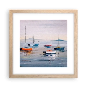 Plakat i ramme af lyst egetræ - Et velfortjent hvil - 30x30 cm