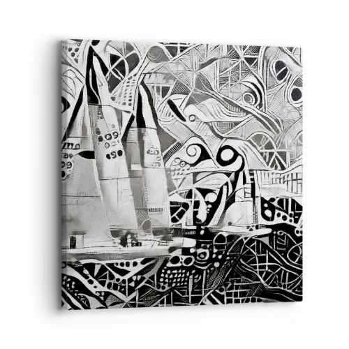 Lærredstryk - Billede på lærred - Mellem bølgerne - 30x30 cm