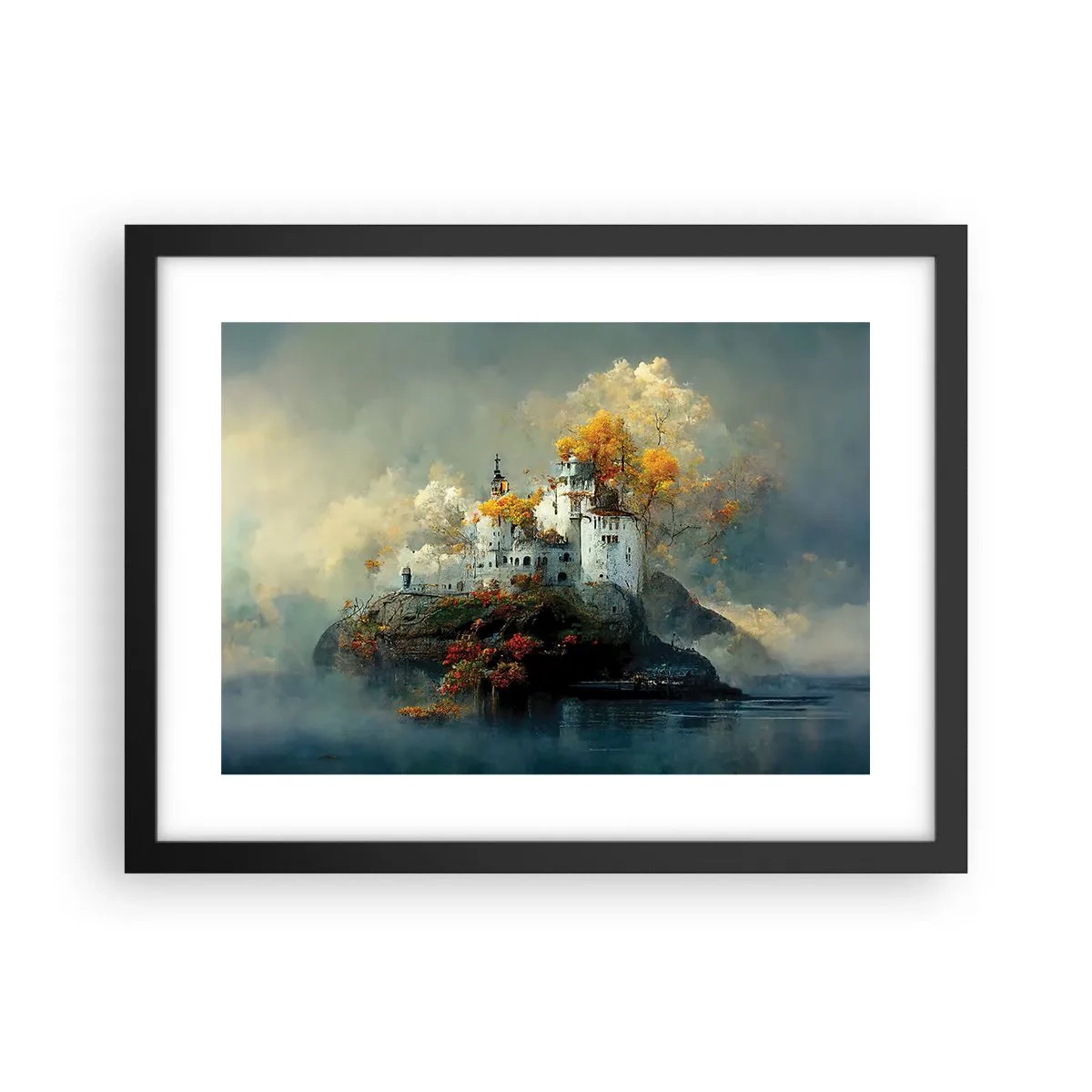 Plakat i sort ramme - Begyndelsen på en romantisk historie - 40x30 cm