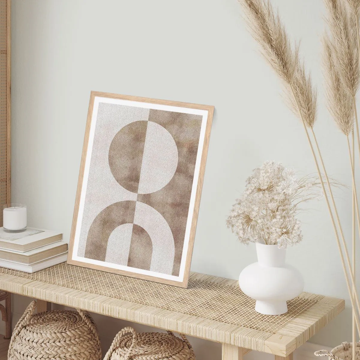 Plakat i ramme af lyst egetræ - Ligheder og forskelle - 40x50 cm