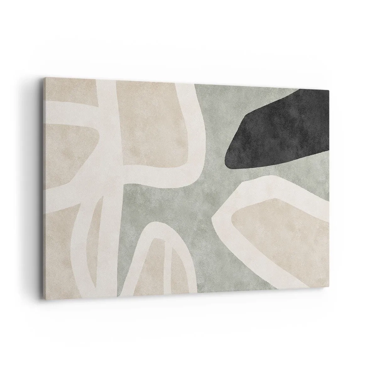 Lærredstryk - Billede på lærred - Komposition med et sort tema - 120x80 cm