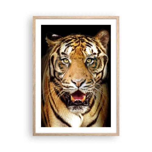 Plakat i ramme af lyst egetræ - Vild i hjertet - 50x70 cm