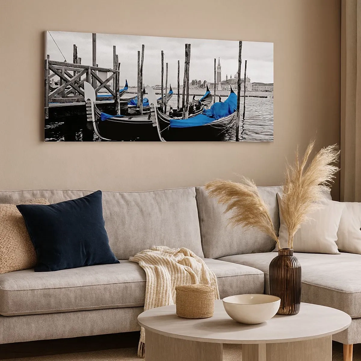 Lærredstryk - Billede på lærred - Eftertænksomt Venedig - 100x40 cm