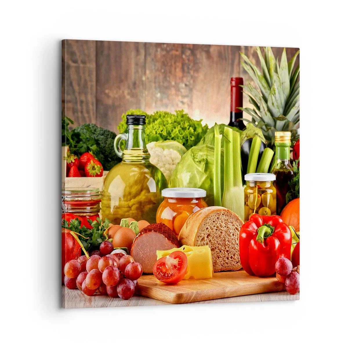 Lærredstryk - Billede på lærred - Røget, ristet, marineret - 60x60 cm