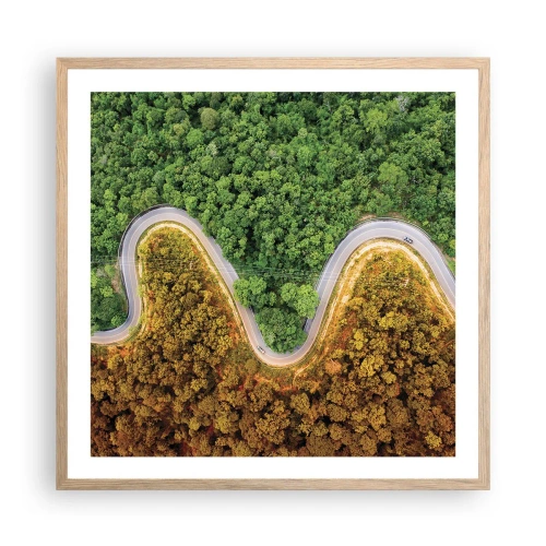 Plakat i ramme af lyst egetræ - Grænser og gennembrud - 60x60 cm