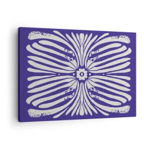 Lærredstryk - Billede på lærred - Etnisk mønster i lilla og hvide nuancer - 70x50cm - Etniske inspirationer - Moderne vægdekoration til stue og soveværelse ARTTOR