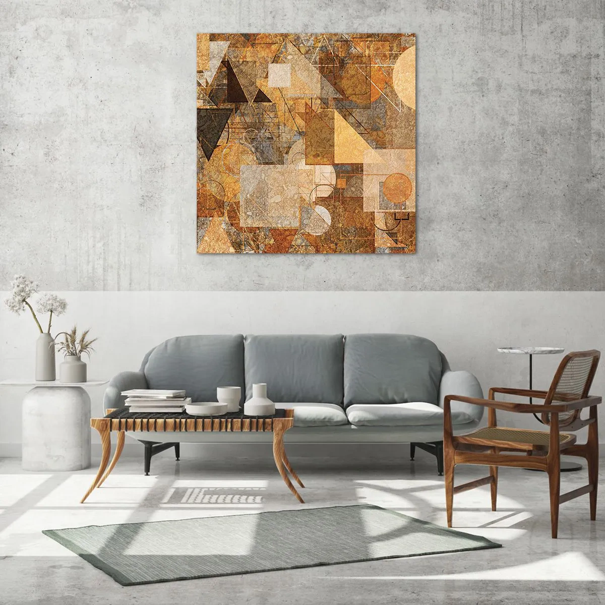 Billede på glas - Kubistisk bronzeundersøgelse - 30x30 cm