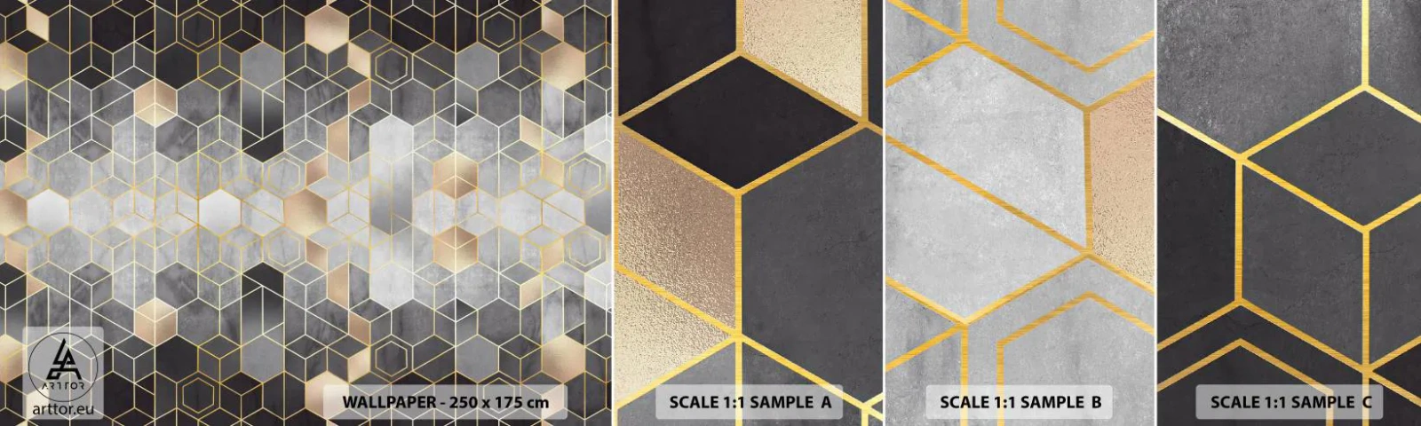 Fototapet Prøve Standard Eco - Sammensætning af diamanter - Abstraktion, Stykke, Grafik - 100x30 cm