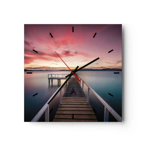 Vægur, Uret - Aftenens blide flamme - 40x40 cm