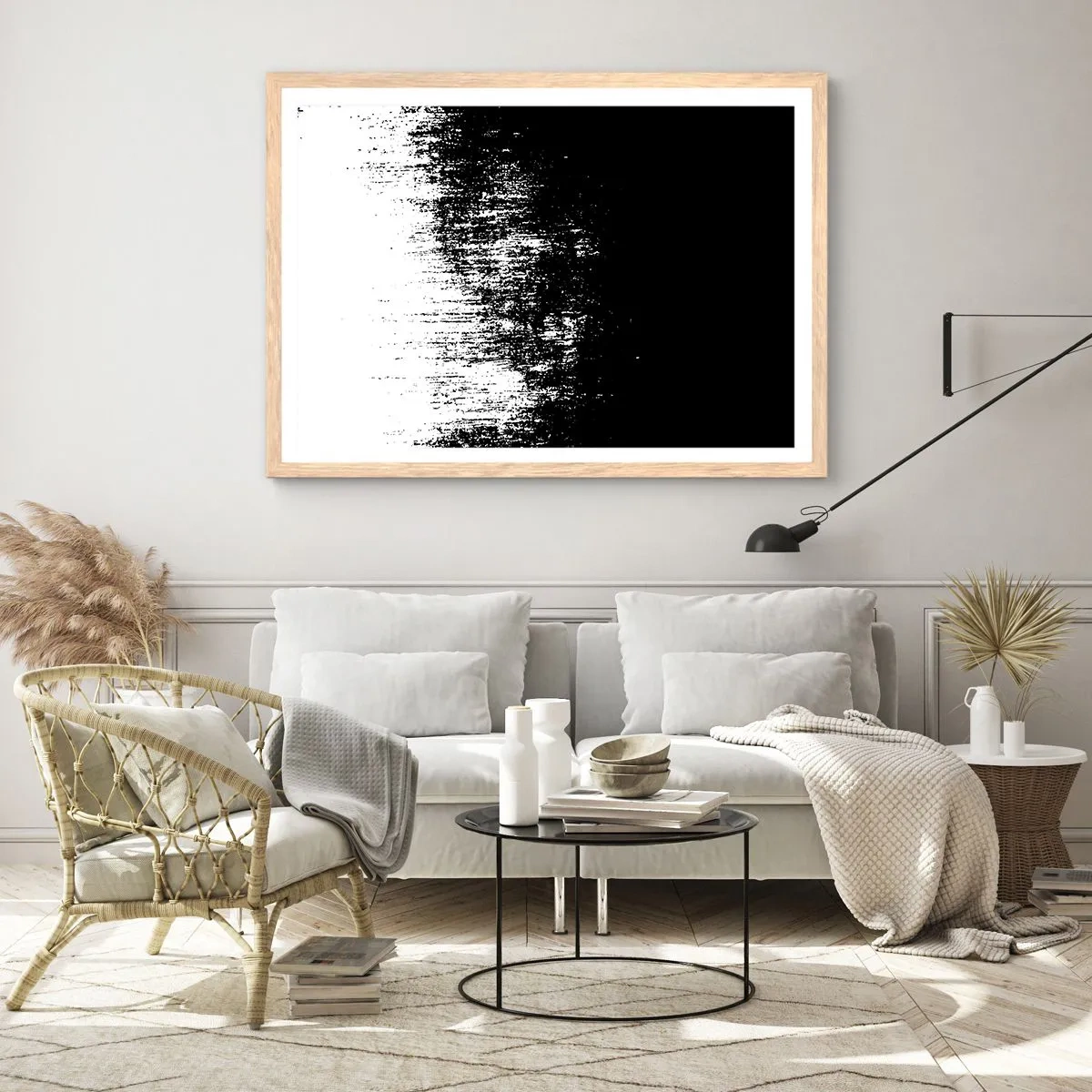 Plakat i ramme af lyst egetræ - Og vinderen er... - 100x70 cm