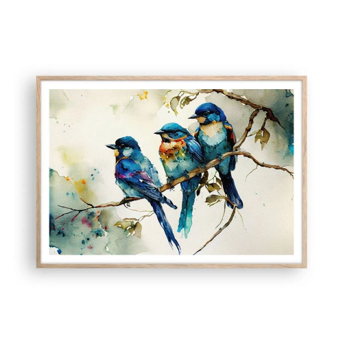 Plakat i ramme af lyst egetræ - Er han fornærmet? - 100x70 cm