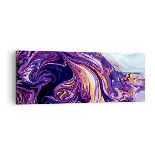 Lærredstryk - Billede på lærred - Rummets bøjning i lilla - 140x50 cm