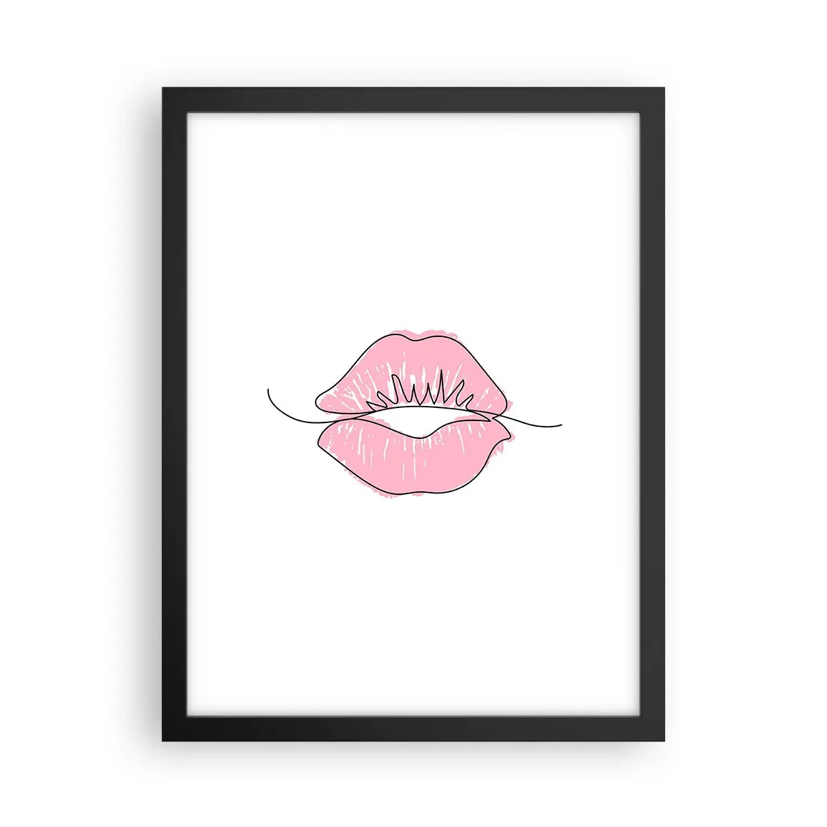 Plakat i sort ramme - Klar til at kysse? - 30x40 cm
