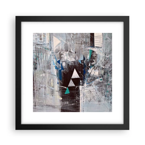 Plakat i sort ramme - Overordnet rækkefølge af trekanter - 30x30 cm