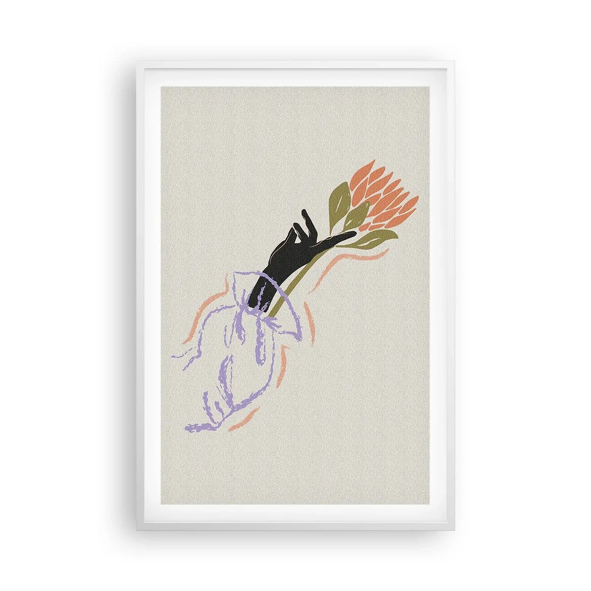 Plakat i hvid ramme - En søsterlig berøring - 61x91 cm