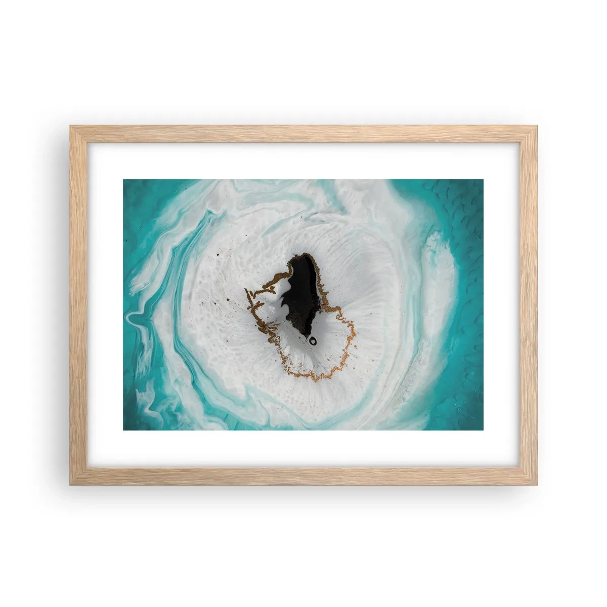 Plakat i ramme af lyst egetræ - Kom indenfor - 40x30 cm