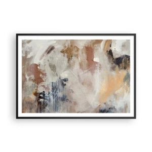 Plakat i sort ramme - Tågeagtig abstraktion - 100x70 cm