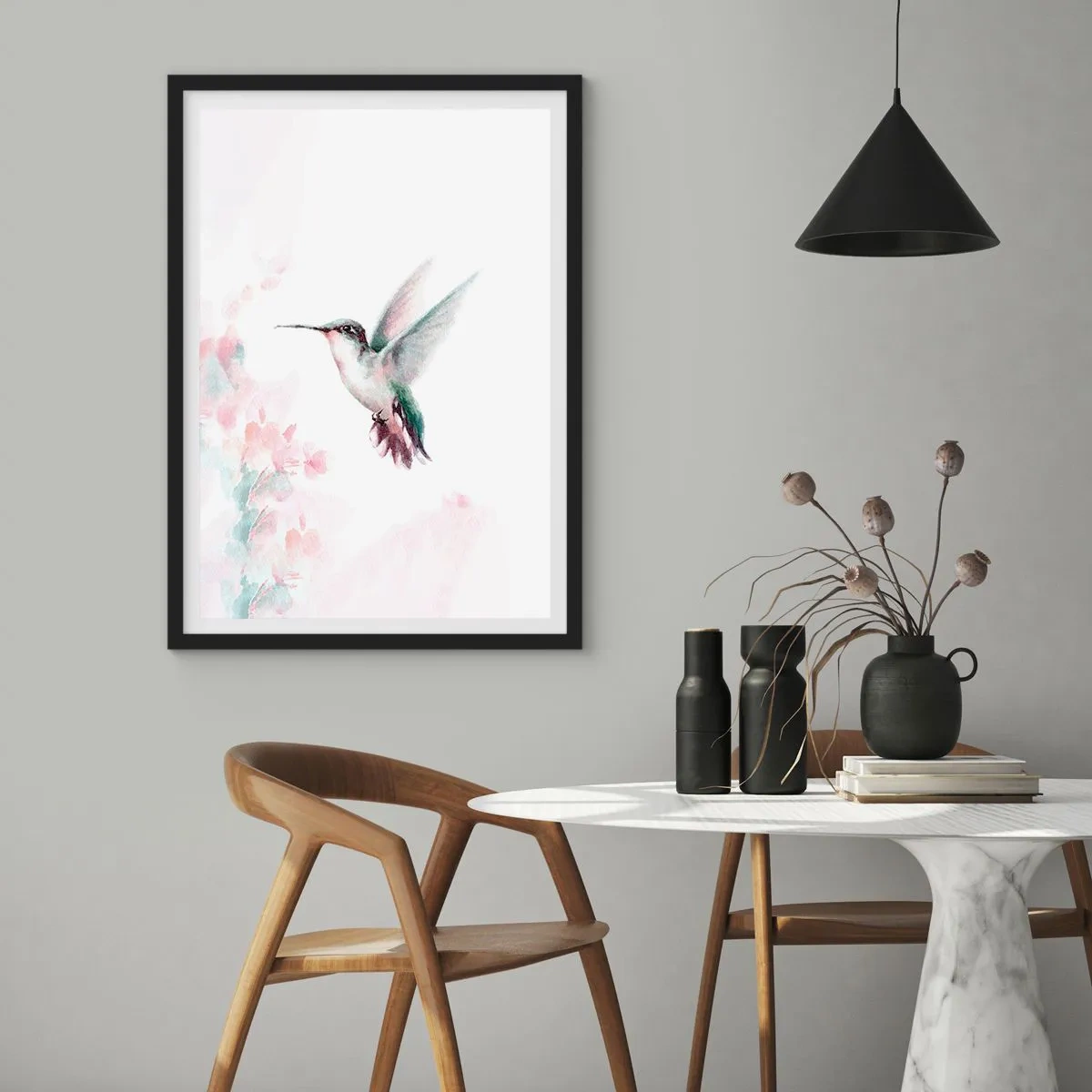 Plakat i sort ramme - Stoppet i flagren - 40x50 cm