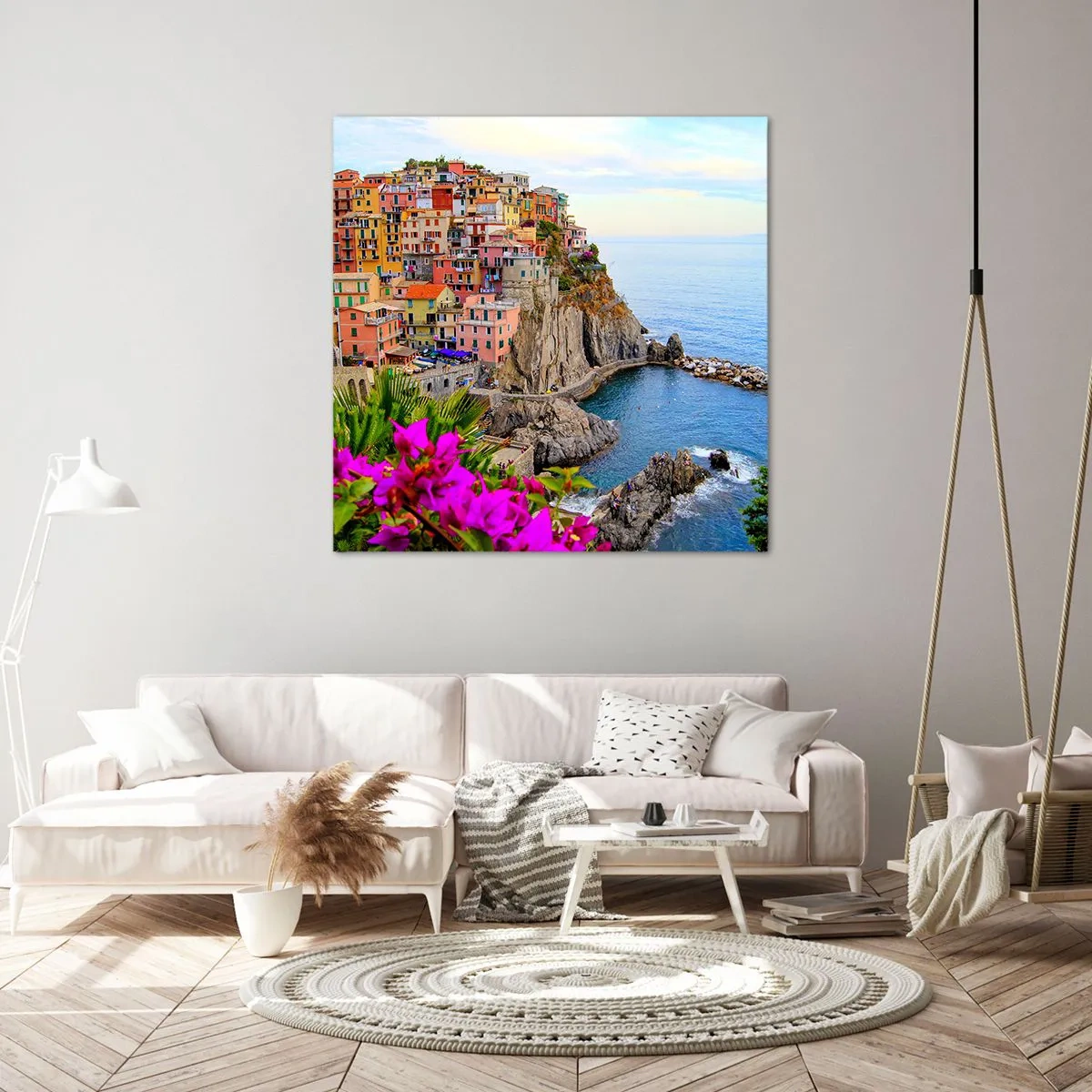 Lærredstryk - Billede på lærred - En grinende by - 70x70 cm