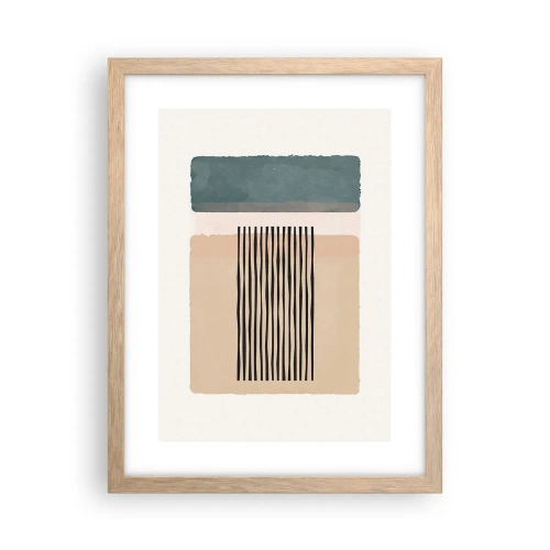 Plakat i ramme af lyst egetræ - Alt er i god stand - 30x40 cm