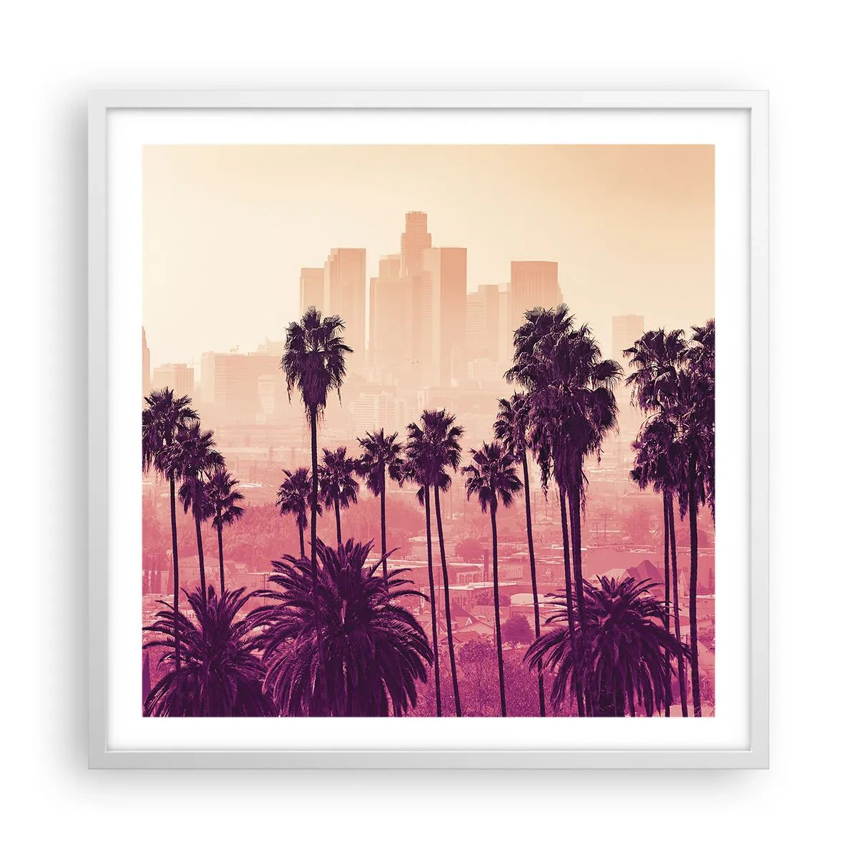 Plakat i hvid ramme - Landskab i Californien - 60x60 cm