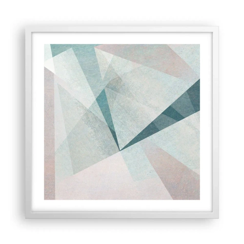 Plakat i hvid ramme - Rolig og alligevel dynamisk - 50x50 cm