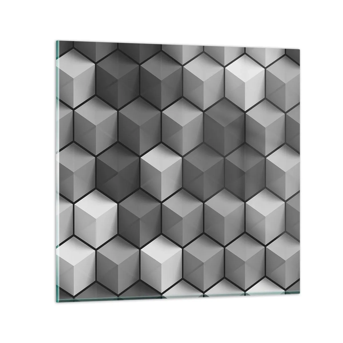 Billede på glas - Kubistisk puslespil - 50x50 cm