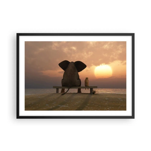 Plakat i sort ramme - Det er godt at være stille sammen - 70x50 cm