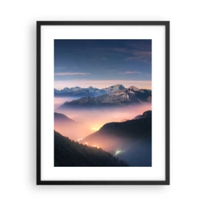 Plakat i sort ramme - Lys i dalene - 40x50 cm