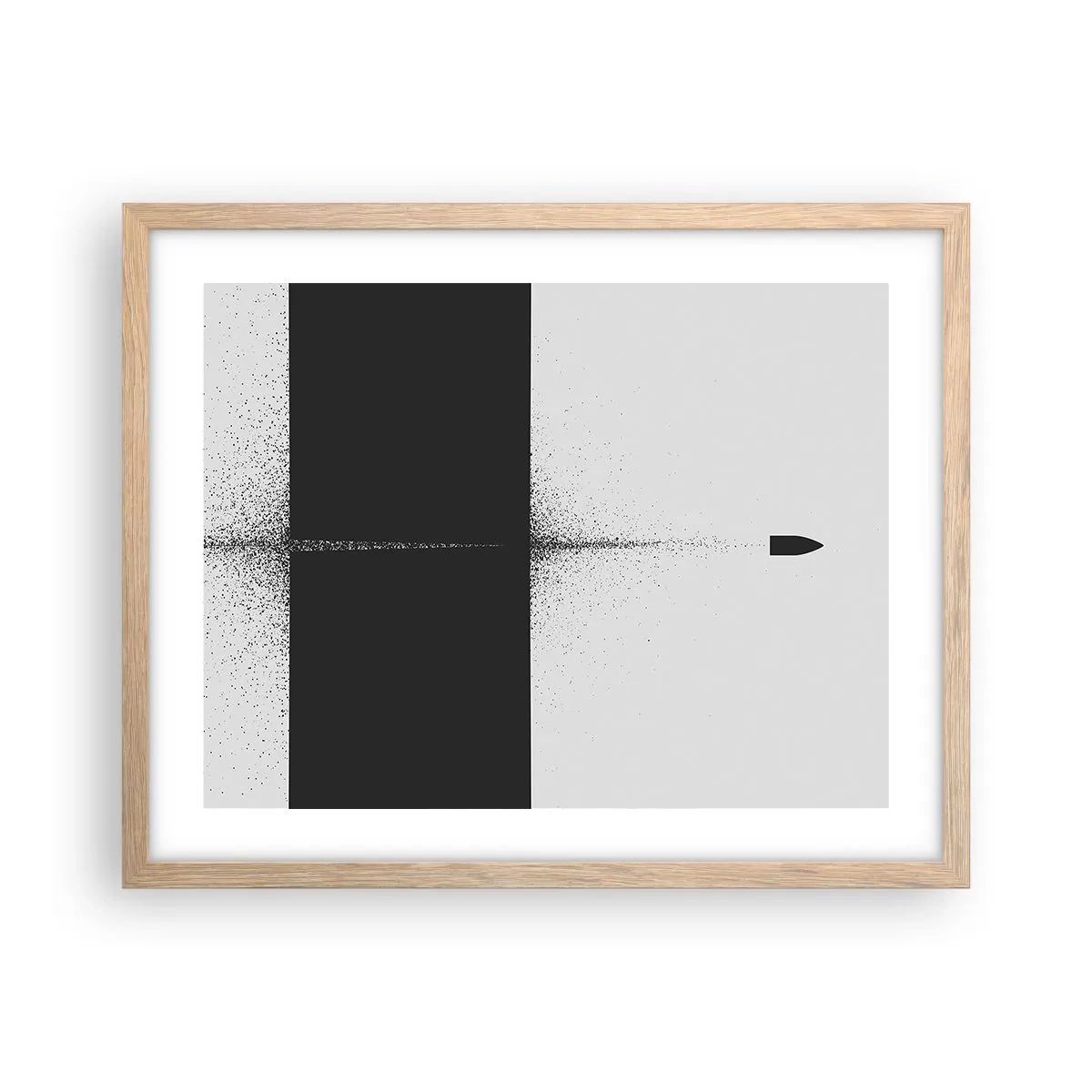 Plakat i ramme af lyst egetræ - Lige til sagen - 50x40 cm