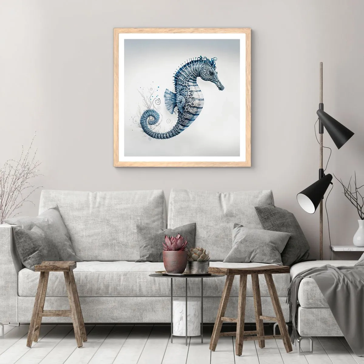 Plakat i ramme af lyst egetræ - En subtil vittighed fra naturen - 50x50 cm