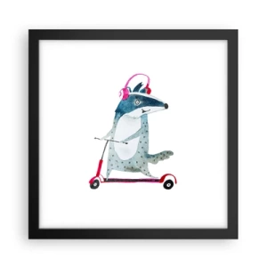 Plakat i sort ramme - Grævlingens glæder - 30x30 cm