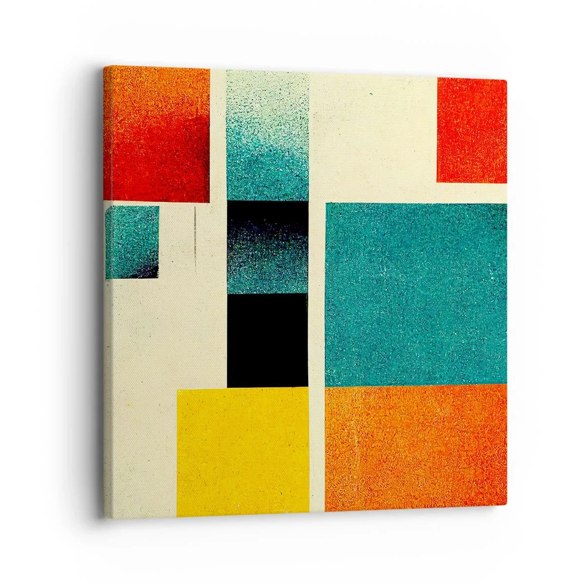 Lærredstryk - Billede på lærred - Geometrisk abstraktion - god energi - 30x30 cm